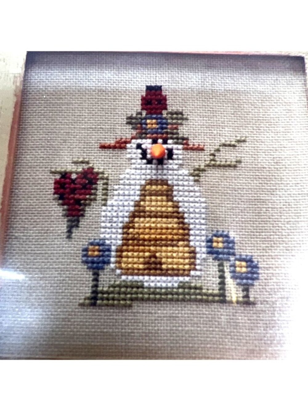 Snowkin Cross-Stitch Pattern Aunt Mimi By Sisters Includes Carrot Nose